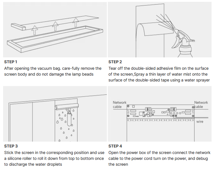installation of Ultra thin Flexible LED Film Screen